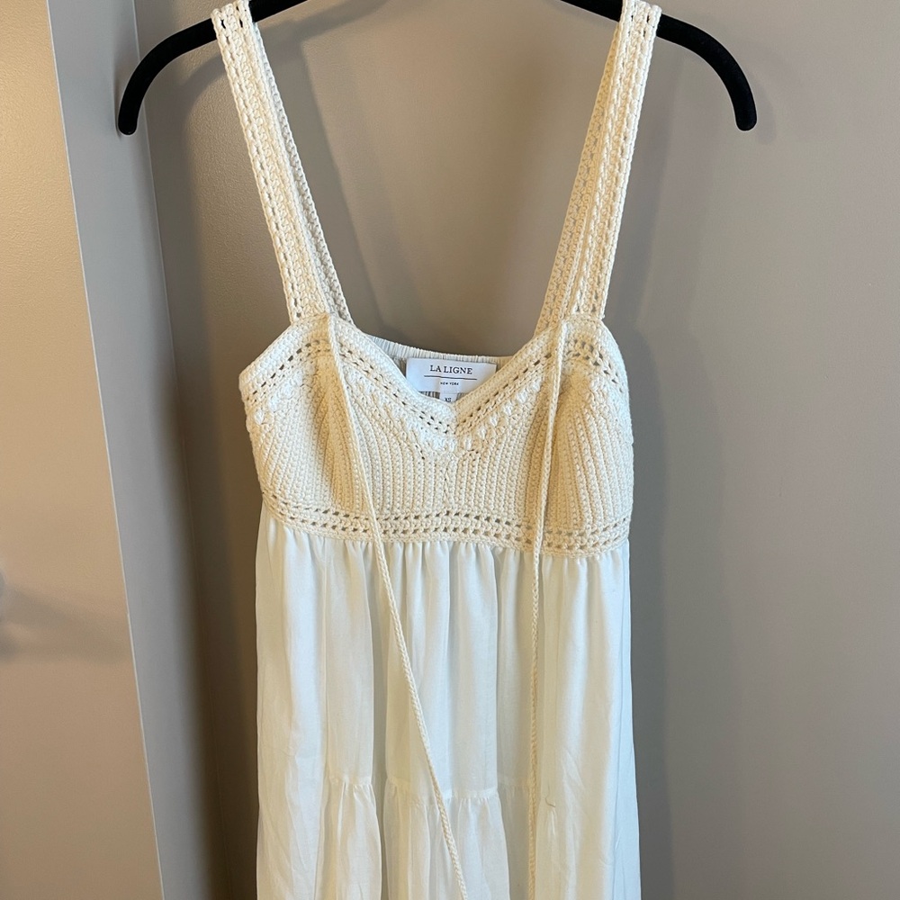 La Ligne white crochet dress, new without tags, size xs